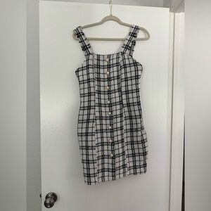 Dress tweet white black